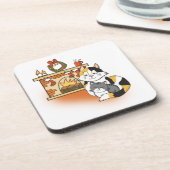 Kersthaard met kat en kitten bier onderzetter (Linkerzijde)