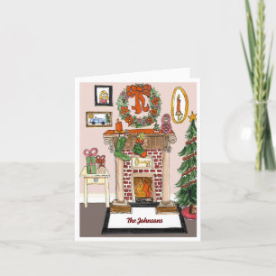 Kersthaard met krans gevouwen vakantie Kaart