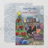 kersthaard met Menorah Holiday Card Kaart (Voorkant / Achterkant)