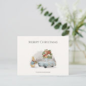Kersthaas Peter en Auto Briefkaart (Staand voorkant)