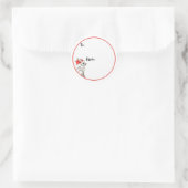 Kersthaasjes  ronde sticker (Tas)