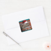 kersthagedis vierkante sticker (Envelop)