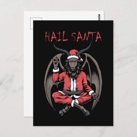 Kersthagelstans Sintersatanisme Goat Baphomet Briefkaart (Voorkant / Achterkant)