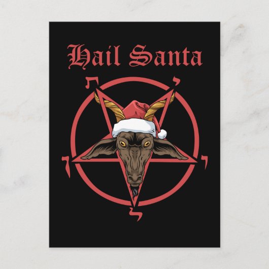 Kersthagelstans Sintersatanisme Goat Satan Baphome Briefkaart (Voorkant)