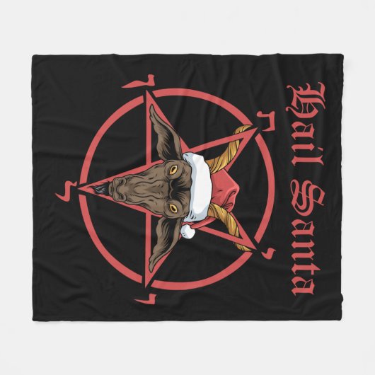 Kersthagelstans Sintersatanisme Goat Satan Baphome Fleece Deken (Voorkant (Horizontaal))