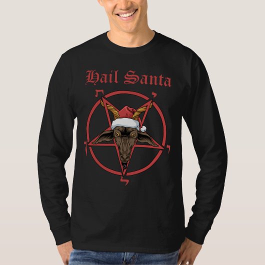 Kersthagelstans Sintersatanisme Goat Satan Baphome T-shirt (Voorkant)