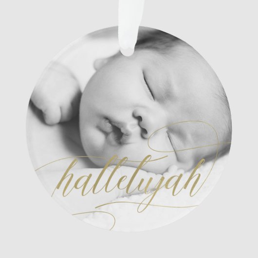 KerstHallelujah | Faux Gold met foto Ornament (voorkant)