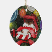 Kersthamster - Hammie Holiday Keramisch Ornament (Rechts)