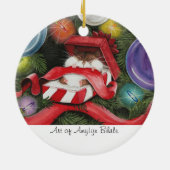 Kersthamster - Hammie Holiday Keramisch Ornament (Achterkant)