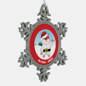 Kersthamster Tin Sneeuwvlok Ornament (Links)