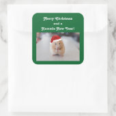 Kersthamster Vierkante Sticker (Tas)