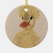 Kersthand Geschilderde Baby Duck Keramisch Ornament (Voorkant)