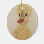 Kersthand Geschilderde Baby Duck Keramisch Ornament (Links)