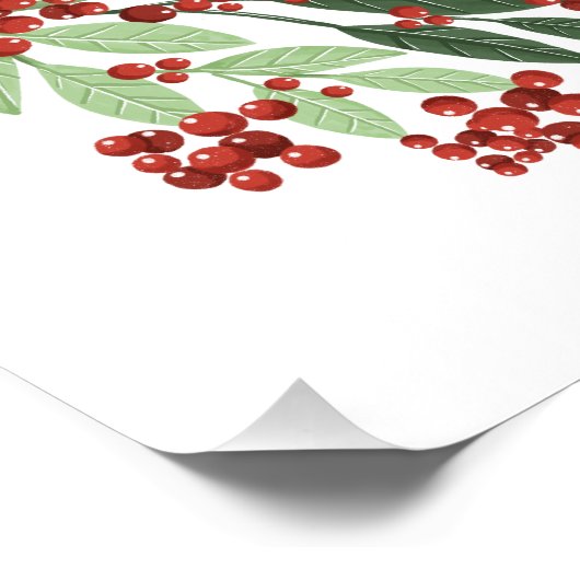 Kersthand geschilderde botanische krans welkom perfect poster (Hoek)