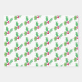 kersthand Waterkleurige sierplanten Snowflakes Inpakpapier Vel (Voorkant 2)