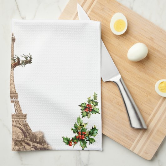  kersthanddoek in Parijs Theedoek (Quarter Fold)