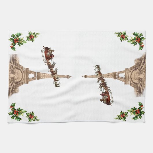 kersthanddoek in Parijs Theedoek (Horizontaal)