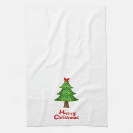 Kersthanddoek met kerstboom theedoek