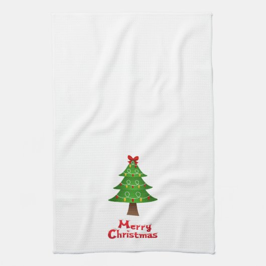 Kersthanddoek met kerstboom theedoek (Verticaal)
