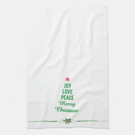 Kersthanddoek met kerstboom theedoek