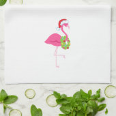 Kersthanddoek met roze flamingo theedoek (Gevouwen)