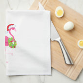 Kersthanddoek met roze flamingo theedoek (Quarter Fold)