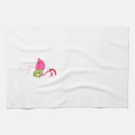 Kersthanddoek met roze flamingo theedoek
