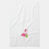 Kersthanddoek met roze flamingo theedoek (Verticaal)