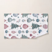 Kersthanddoek met waterverf feestelijk ontwerp handdoek (Handdoek)