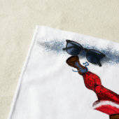 Kersthanddoekdoek Bodybuilder Santa met cadeaus Strandlaken (In situ)