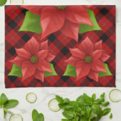 Kersthanddoeken met de hand van Poinsettia Hand Theedoek (Gevouwen)