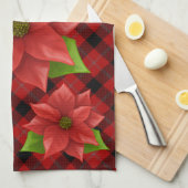 Kersthanddoeken met de hand van Poinsettia Hand Theedoek (Quarter Fold)