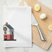 Kersthanddoeken, rondeilanden vuurtoren theedoek (Quarter Fold)