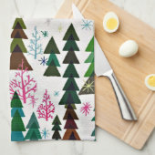  kersthanddoekjes met Retro Style Theedoek (Quarter Fold)