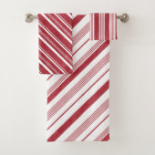 Kersthanddoekjes Rood Snoep Stripes Bad Handdoek (Insitu)