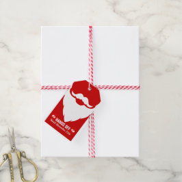 kersthanden van santa beard grafisch cadeau label cadeaulabel