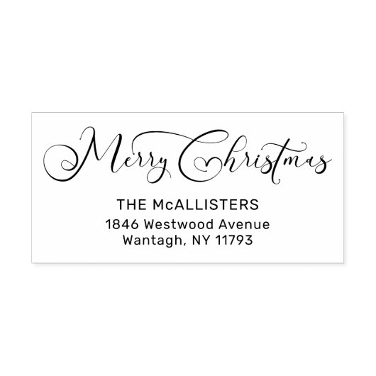 Kersthandgeschreven whimsical Script Address Rubberstempel (Afrduk)