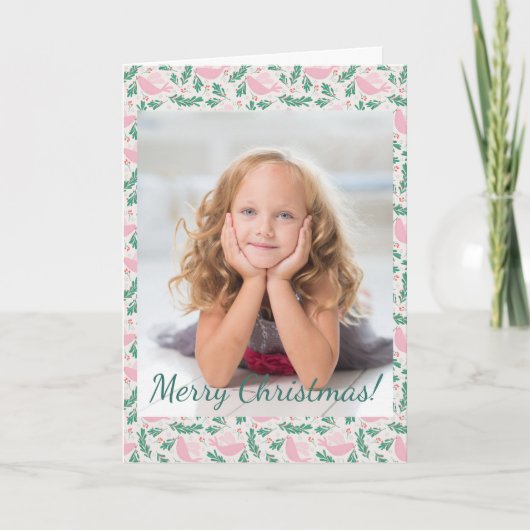 Kersthandmade Dove Peace Olive Branch Foto Notitiekaartje (Voorkant)