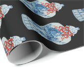 Kersthandschilderen Blauw en Witte Ginger Jar Cadeaupapier (Rol Hoek)