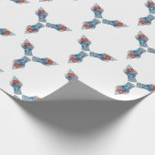 Kersthandschilderen Blauw en Witte Ginger Jar Cadeaupapier (Hoek)