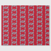 Kersthandschilderen Blauw en Witte Ginger Jar Cadeaupapier (Vlak)