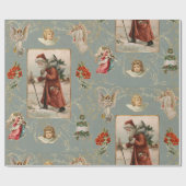 Kersthandschrift met Kerstmis,  met de kerstman Cadeaupapier (Vlak)