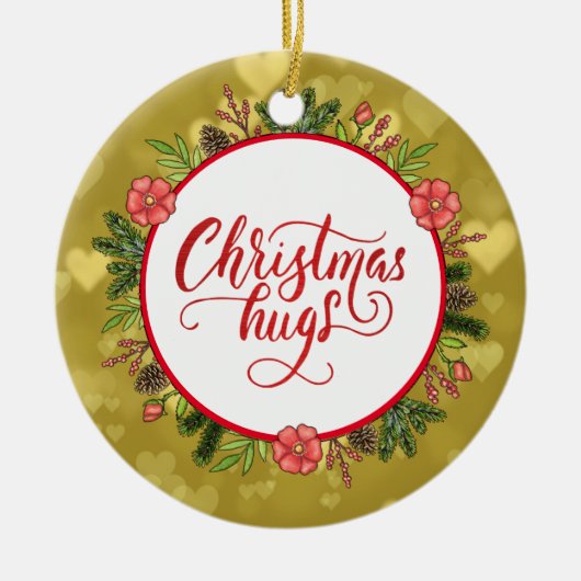 Kersthanen, aangepast aan jaar keramisch ornament (Voorkant)