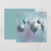 Kersthangende Blauwgroen Baubles Flat Kaart (Voorkant / Achterkant)