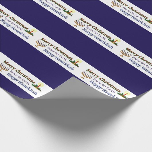 Kersthanukkah Cadeaupapier (Hoek)