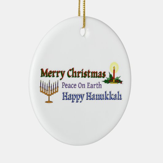 Kersthanukkah Keramisch Ornament (Rechts)