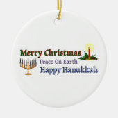 Kersthanukkah Keramisch Ornament (Voorkant)