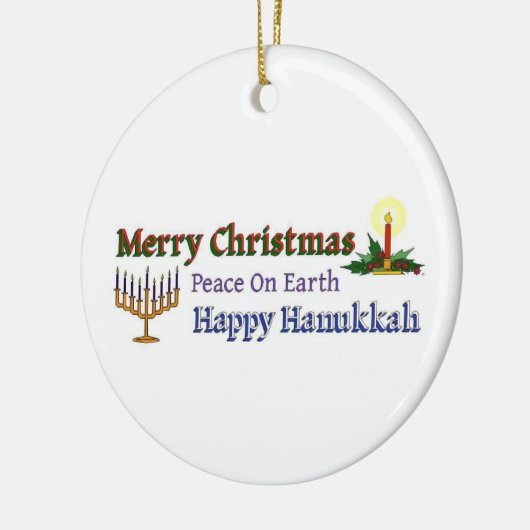 Kersthanukkah Keramisch Ornament (Links)