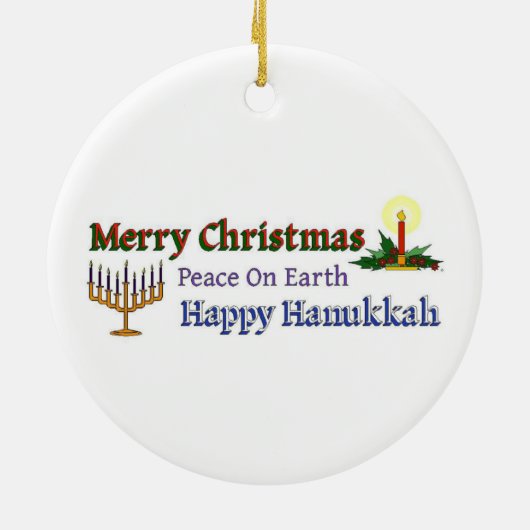 Kersthanukkah Keramisch Ornament (Achterkant)