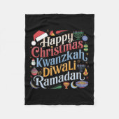Kersthanukkah Kwanzaa Diwali Ramadan Fleece Deken (Voorkant)